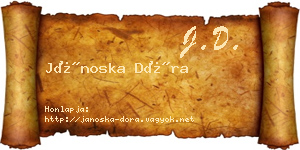 Jánoska Dóra névjegykártya